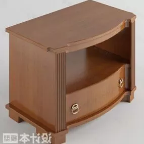 American Bedside Table Wooden Furniture 3d model