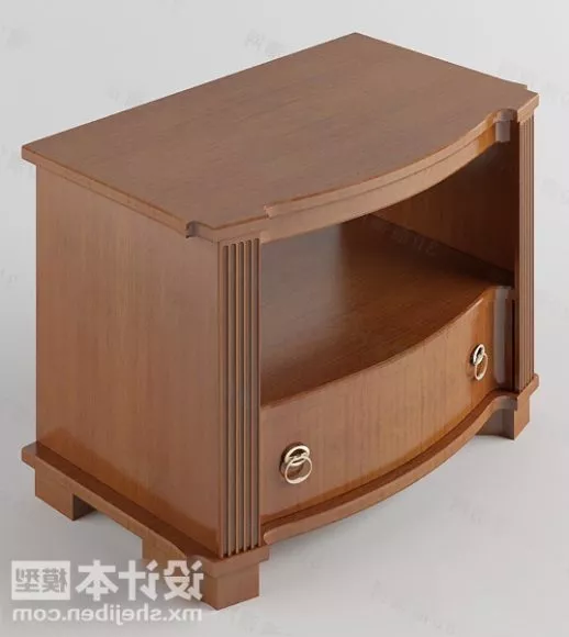 American Bedside Table Wooden Furniture 3d model American Bedside Table Wooden Furniture 3d model