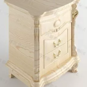 Antique Ash Bedside Table 3d model