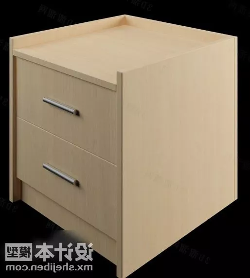 Simple Bedside Table Ash Wood 3d model Simple Bedside Table Ash Wood 3d model