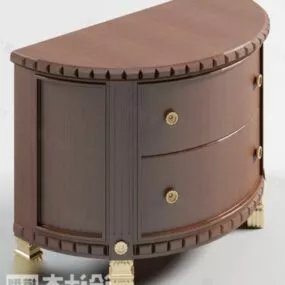 Bedside Table Haff Round Shape 3d model