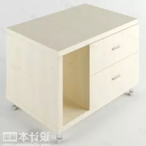 Beige Bedside Table 3d model