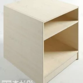 Bedroom Low Bedside Table 3d model