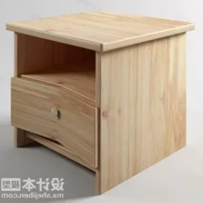 Bedside Table Curved Drawer 3d model