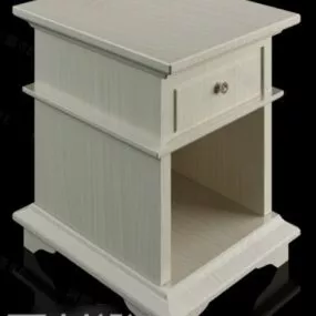 Bedside Table With Shelf 3d model