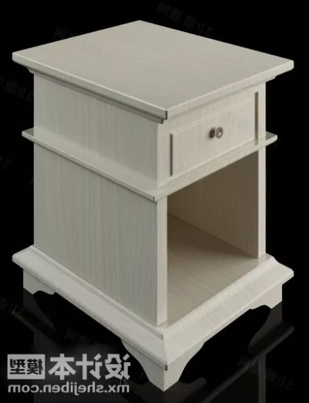 Bedside Table With Shelf 3d model Bedside Table With Shelf 3d model