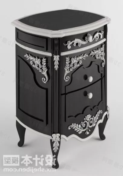 Simple Work Table With Cabinet 3d model