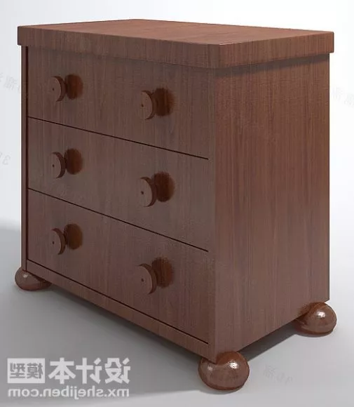 Chinese Bedside Table Wooden With Handle 3d model Chinese Bedside Table Wooden With Handle 3d model