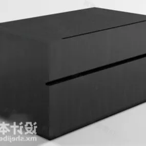 Minimalist Black Wood Bedside Table 3d model