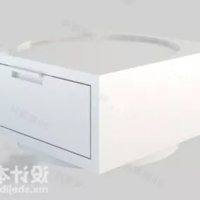 Modern Bedside Table White Color 3d model