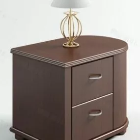 Elegant Bedside Table With Table Lamp 3d model