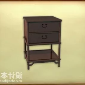 The Bedside Table Dark Wood 3d model
