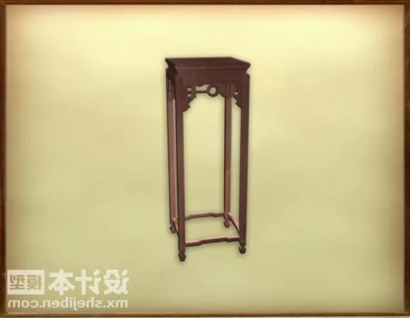 Chinese High Stool Carved Style 3d model Chinese High Stool Carved Style 3d model
