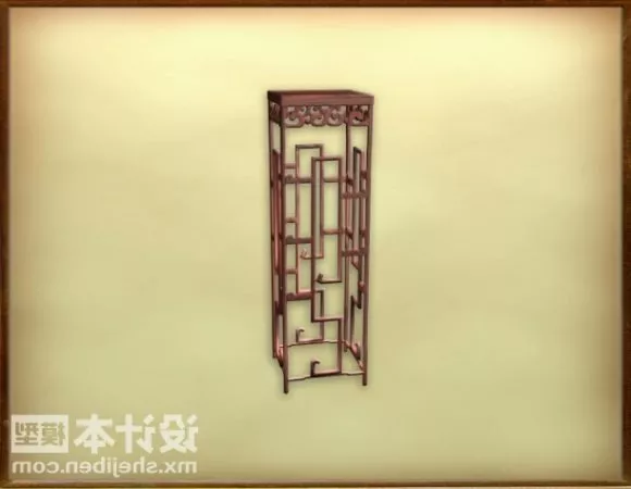 Upholstered Stool With Wooden Frame 3d model