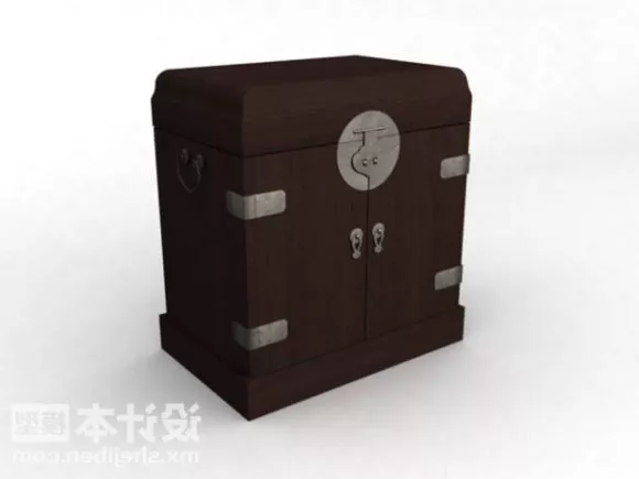 Modern Wine Cabinet With Flower Pot 3d model