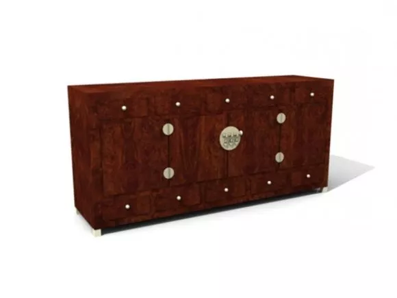 Simple Tv Cabinet With Floor Lamp 3d model