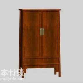 Wardrobe Furniture Red Wood 3d model