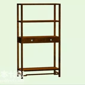Simple Shelves Wood Furniture 3d model