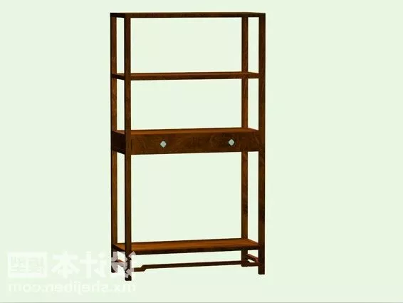 Tall Wooden Kitchen Cupboard 3d model