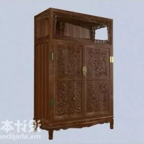 Secret Cabinet Wood Furniture 3d model