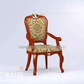 Classic Chair Wood Frame Furniture 3d model