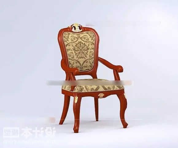 Cubic Armchair Grey Textile 3d model