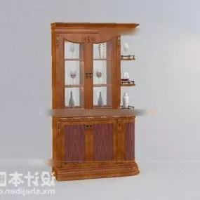 Wine Cabinet Wood Furniture 3d model
