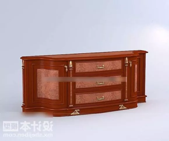 Yellow Wood Classic Bookcase Shelf 3d model