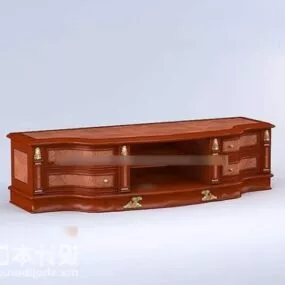 American Tv Cabinet Red Wood 3d model