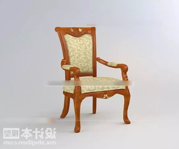 Simple Coffee Chair With Thin Seat 3d model