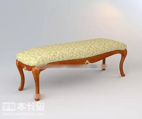 Grey Wooden Chair Carved Style 3d model