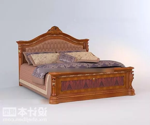 Bed Carpet With Painting On Backwall 3d model