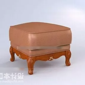Antique Stool European Furniture 3d model
