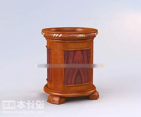 Antique Curved Bedside Table 3d model