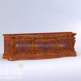 Antique Wood Tv Cabinet 3d model