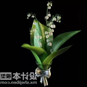 Small Flower With Big Leaf 3d model
