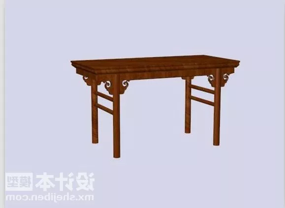 Bedside Table Smooth Edge With Table Lamp 3d model