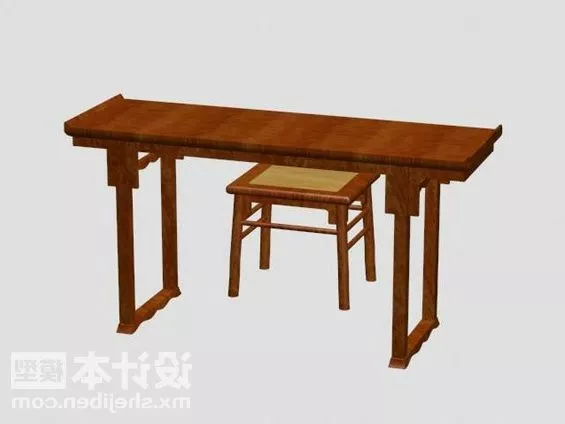Console Table With A Chair Chinese Furniture 3d model Console Table With A Chair Chinese Furniture 3d model