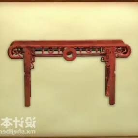 Console Desk Carved Frame 3d model