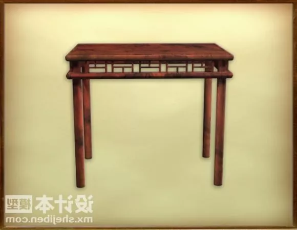 Elegant Bedside Table Curved Edge 3d model