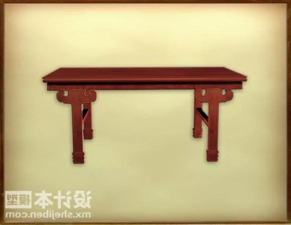 Console Desk Carved Frame 3d model
