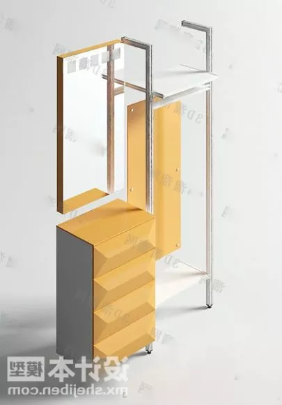 Tv Table With Chinese Door Frame 3d model
