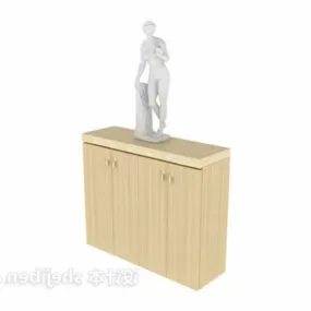 Entrance Shoe Cabinet With Statue Decorative 3d model