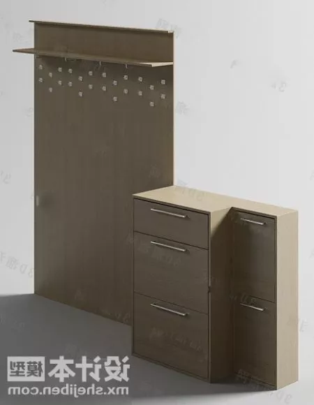 Simple Square Nightstand 3d model