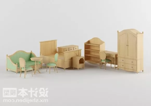 Wardrobe For Kid Room 3d model