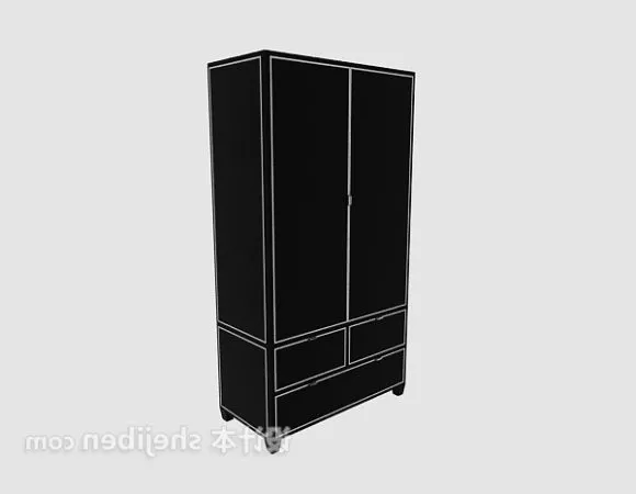 Tall Wooden Kitchen Cupboard 3d model