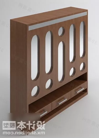 Rectangular Mirror With Floral Corner Decoration 3d model