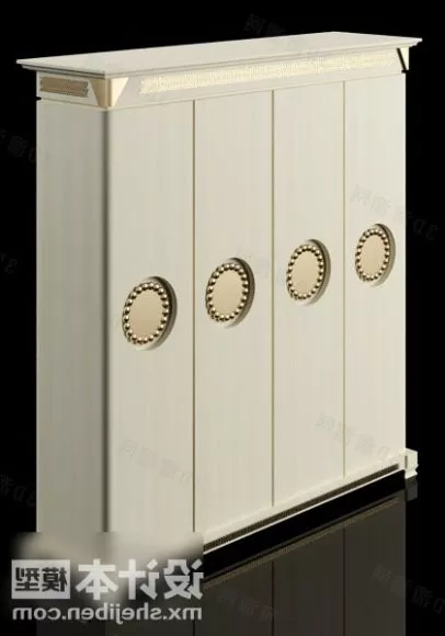 Wardrobe Modern Colorful Panel 3d model