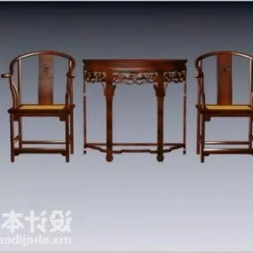 Table And Chair Chinese Classic Furniture 3d model
