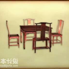 Chinese Classical Furniture Dining Set 3d model